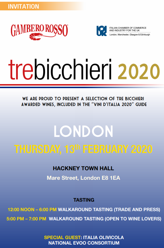 Andreola is ready to land in London, Tre Bicchieri World Tour !